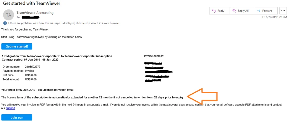 TeamViewer renewal terms